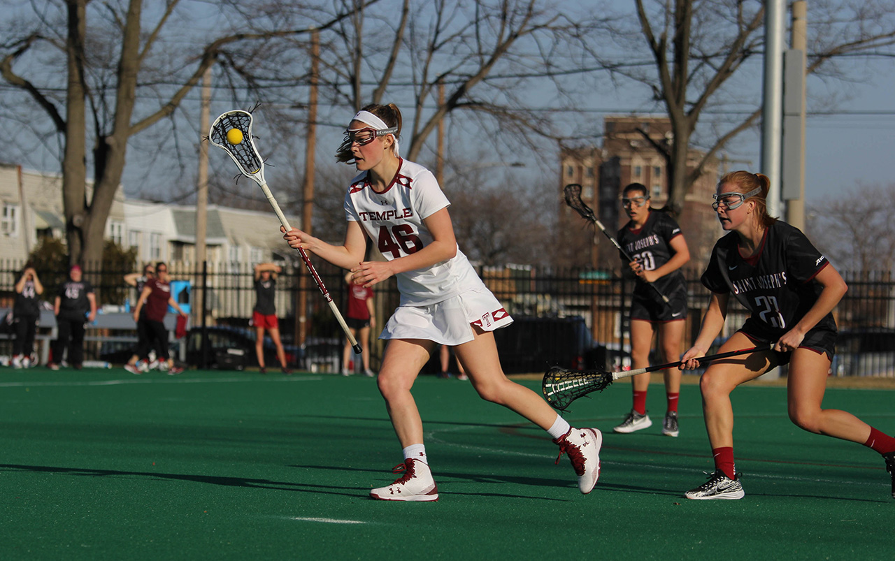 Five Temple lacrosse players score hattricks in road win The Temple News