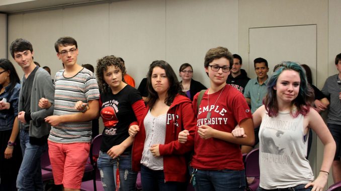 Members of Queer Student Union gather at last week’s meeting. The university launched a website Sept. 12, providing resources and information for the LGBT community. ( AMANDA SHAFFERN / TTN )