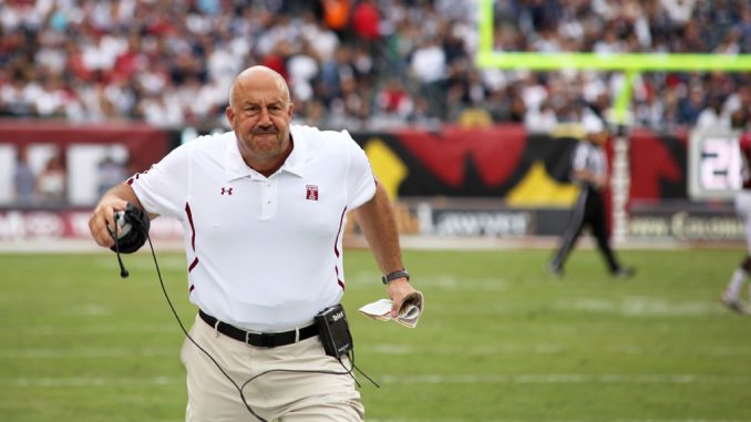 Coach Steve Addazio prides his team on rushing. The Owls average 176.5 rushing yards per game. ( KATE McCANN / TTN )