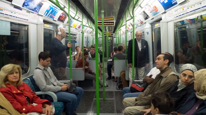 Commuters ride the Tube, which is the nickname of the London Underground train system. ( MATT SALA / TTN )