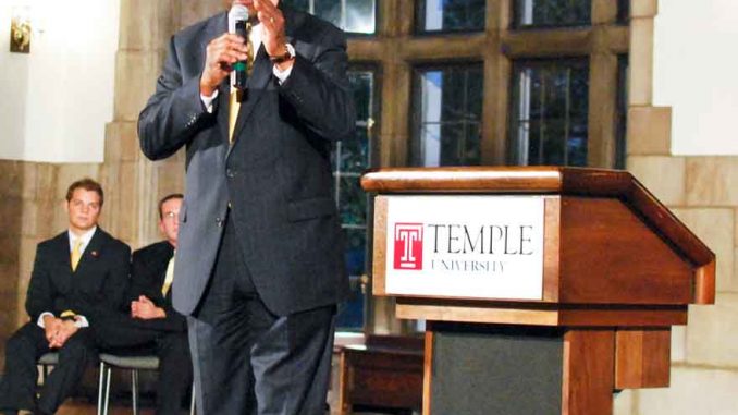 Former presidential candidate Herman Cain speaks to attendees at his Truth Tour on Oct. 19. | SAM LEVINE / TTN