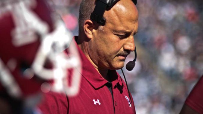 Coach Steve Addazio attributes much of his success to his former coach, Paul Pasqualoni. ( TIMOTHY VALSHTEIN // TTN )