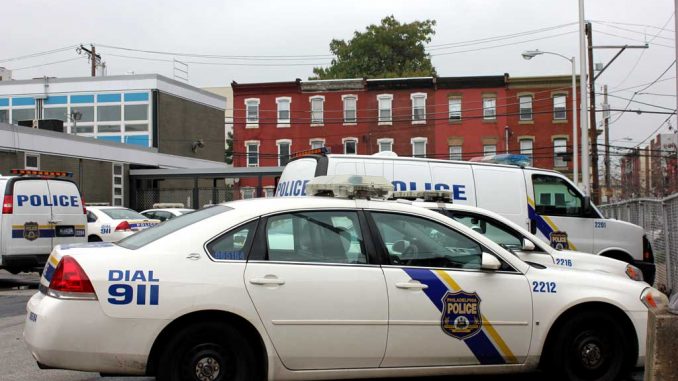 Police cars parked at the 22nd Police District. The Philadelphia Police Department has provided supplemental patrols to Temple this year. ( SABA AREGAI // TTN )