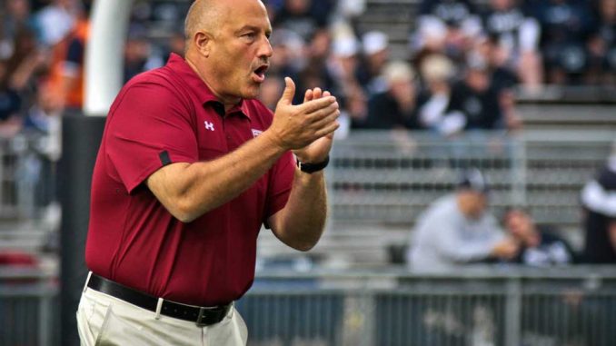 Coach Steve Addazio readies his team for its first game in the Big East since 2004. ( TIMOTHY VALSHTEIN // TTN )