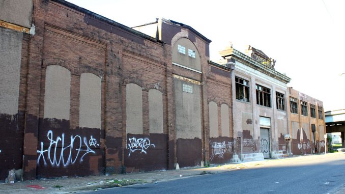 The Ajax Metal Factory at 1000-1052 Frankford Ave. was recently acquired by Core Realty, which plans to renovate the existing building and turn it into a 3,000-person Live Nation music venue. A country-western bar is planned to be built across the street. ( URSZULA PRUCHNIEWSKA // TTN )