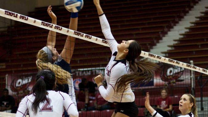The Owls face off against Duquesne on Friday, Nov. 16. The Dukes defeated the Owls in straight sets in Pittsburgh, Pa., on Oct. 12. | HUA ZONG / TTN The Owls face off against Duquesne on Friday, Nov. 16. The Dukes defeated the Owls in straight sets in Pittsburgh, Pa., on Oct. 12. | HUA ZONG / TTN
