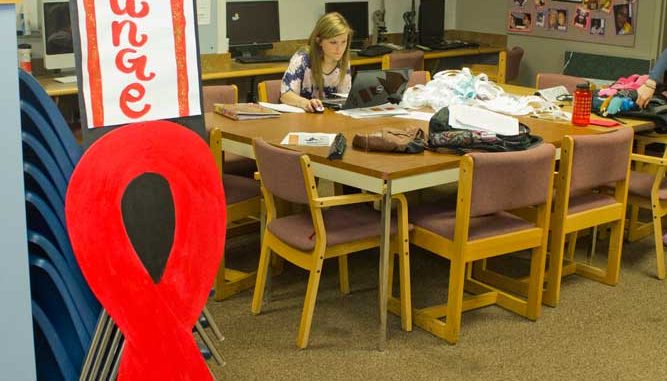 Preparations for Red Lounge are in the HEART office in the lower level of Mitten Hall. | LUIS FERNANDO RODRIGUEZ / TTN