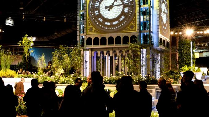 A tribute to Big Ben was constructed at the 2013 Philadelphia Flower Show to fit its British theme. | DAN PELLIGRINE / TTN