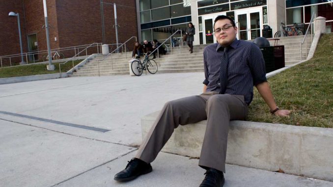 Gustavo Garcia, a senior printmaking major, currently student-teaches at Philadelphia High School for Girls. | LUIS FERNANDO RODRIGUEZ / TTN