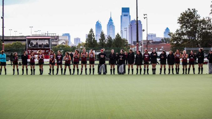 The team lines up before its 5-1 win against Georgetown. | KELSEY STRANGER TTN