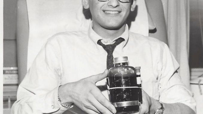 Kenn Venit donates blood as a Freshman in 1962-3. | RICHARD KAPLINSKI