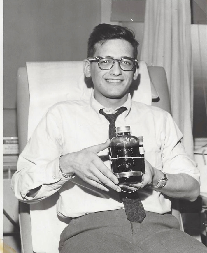 Kenn Venit donates blood as a Freshman in 1962-3. | RICHARD KAPLINSKI