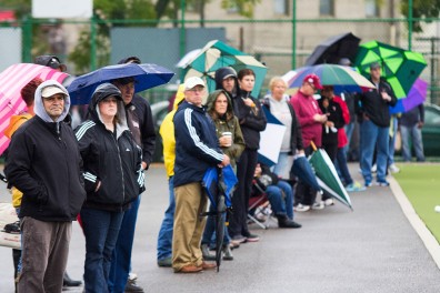 Despite heavy rainfall during the field hockey team’s game last Friday against Providence, Geasey Field still drew hundreds of spectators. | Andrew Thayer TTN