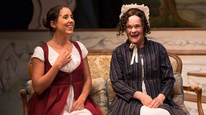 Minora (left) appears as Jane Fairfax in “Emma.” | Courtesy LANTERN THEATER CO.