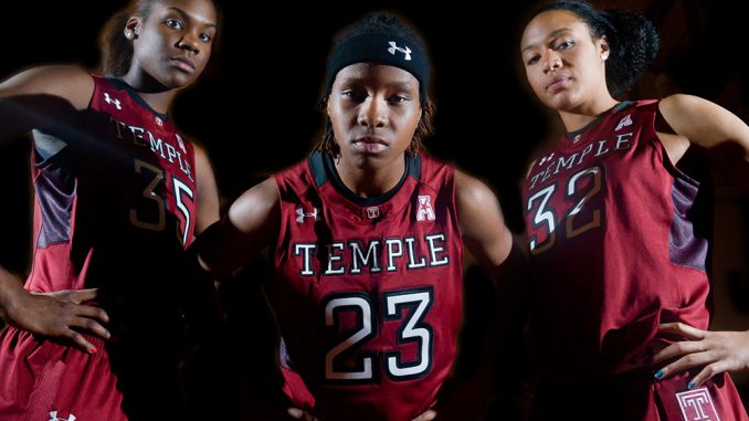 (From left) Freshman center Safiya Martin, junior guard Tyonna Williams and redshirt-senior forward Natasha Thames are preparing for new opponents. | Abi Reimold TTN