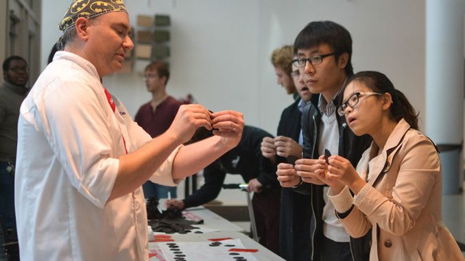 Students learned how to construct chocolate roses in Baker Dave’s most recent class held at Tyler. | Skyler Burkhart TTN