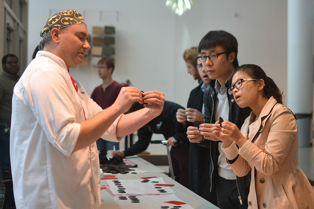 Students learned how to construct chocolate roses in Baker Dave’s most recent class held at the Tyler School of Art. | Skyler Burkhart TTN