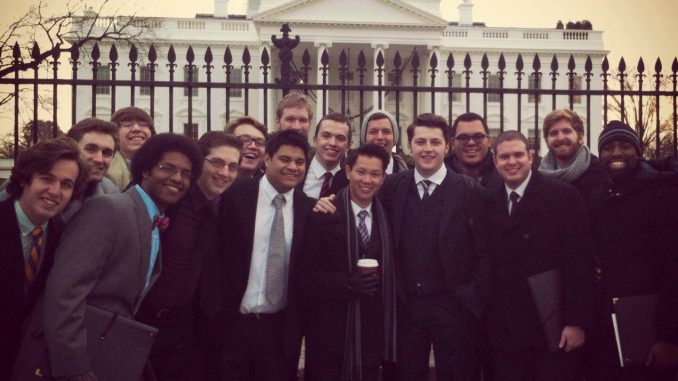 The members of Broad Street Line stand in front of the White House on Dec. 16. | Courtesy Ryan Carlin