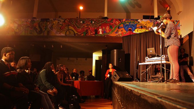 Members of the Phhiladelphia Youth Poetry Movement performed original poetry on Nov. 15 at The Rotunda. | Patricia Madej TTN