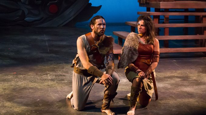 (RIGHT) Theater student Angela Fennell plays Ross alongside professional actor Tim Dugan, who played Lord Macduff. | Luis Fernando Rodriguez TTN