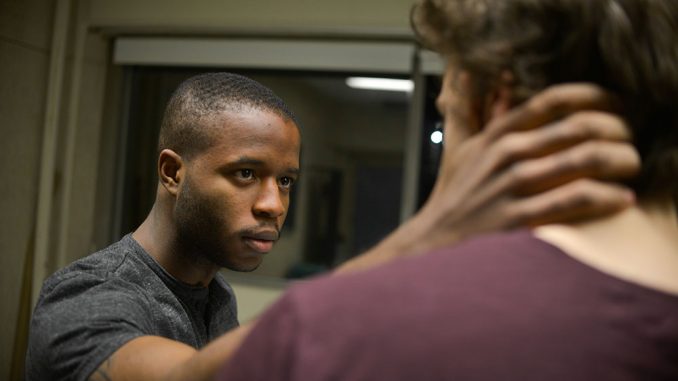 (Left) Junior theater major David Lawrence Glover practices a scene from “Othello” with Giovanni Ripa, a junior theater major who will play Iago in the production. The student-actors dedicated several hours every weekday and on Saturdays to prepare for the charitable performance. | Abi Reimold TTN