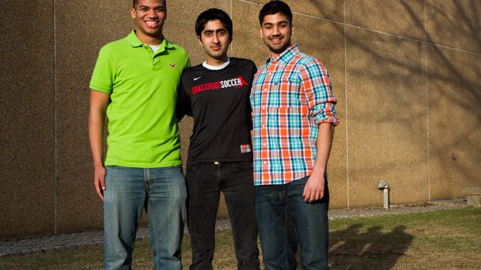 (From left) Chey Jones, Haseeb Goheer and Rohit Batish lead Temple’s chapter of the international organization, Grassroot Soccer, which aims to spread HIV/AIDS awareness in the community. | James Leighton TTN