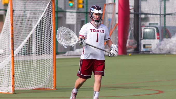 Redshirt-sophomore Jaqi Kakalecik has shared time in net, playing during the second half of each of Temple’s games this season. | EJ SMITH TTN