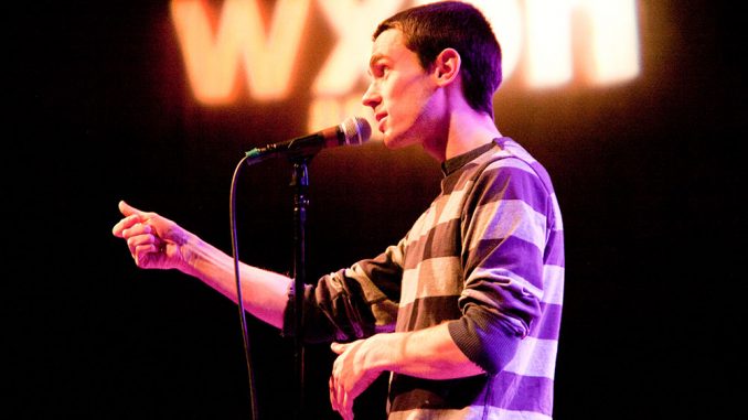 Spoken word poets and artists performed at The Philadelphia Moth StorySLAM launch in January at WXPN’s World Cafe Live. | courtesy THE MOTH