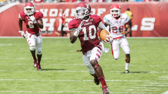 Sophomore Khalif Herbin returns a punt for a touchdown during Temple’s 59-0 blowout against Delaware State on Saturday. Hua Zong | TTN