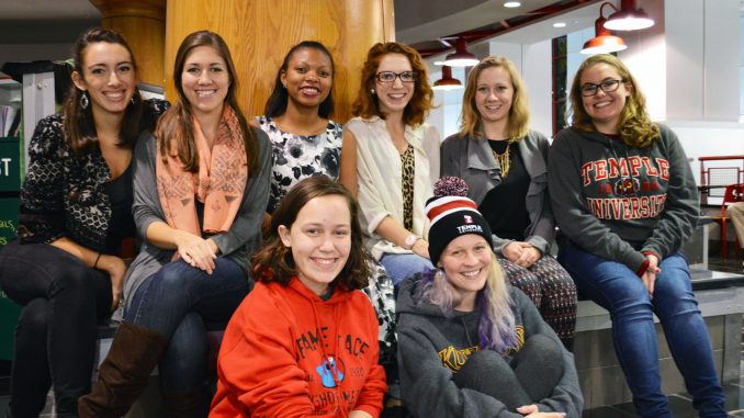 Members of Temple Tappers sit in the Student Center. The tap dance group started in 2011 and is currently recruiting new members. Sash Schaeffer |TTN