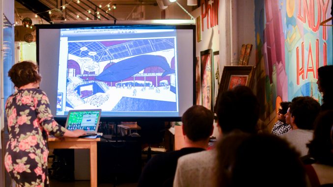 Annie Mok, a local Philly artist and musician, presented her comic “Shadow Manifesto.” Jenny Kerrigan | TTN Annie Mok, a local Philly artist and musician, presented her comic “Shadow Manifesto.” Jenny Kerrigan | TTN