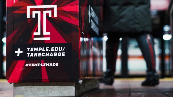 “Take Charge” advertisements were placed on the turnstiles at the Cecil B. Moore subway station. Bradley Vassallo | TTN