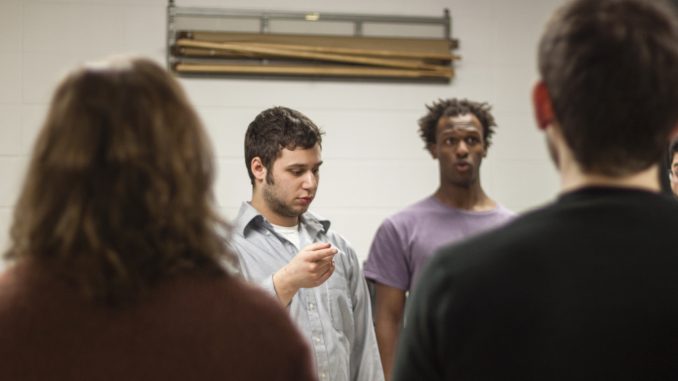 Members of OwlCappella gather for practice at Presser Hall. The a cappella group raised more than $10,000 for their new EP, $6,000 of which was raised on Indiegogo. Kara Milstein | TTN