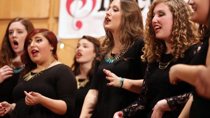 Members of Singchronize perform at a concert held earlier in December. The female singers traveled to the White House to meet President Obama and the First Lady on Dec. 18. Kara Milstein | TTN