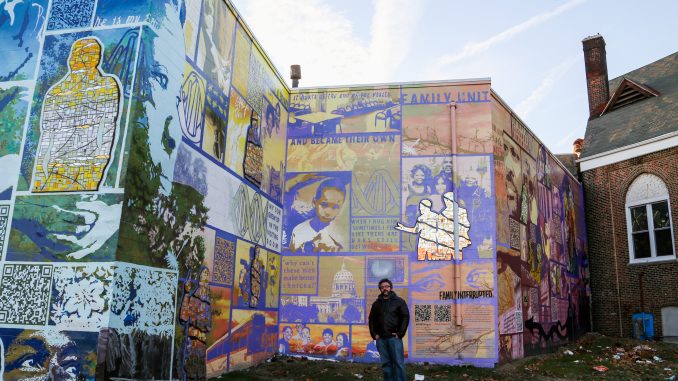 Eric Okdeh helped create murals with inmates who participated in Mural Arts’ Restorative Justice Program. | JENNY KERRIGAN TTN