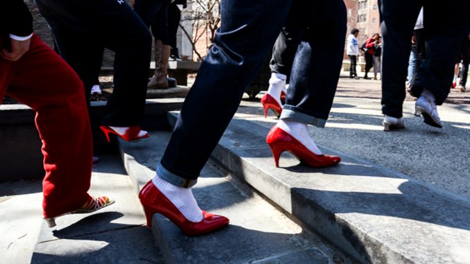 On April 1, hundreds of male students marched to stop rape, sexual assault and gender violence. assault and gender violence. assault and gender violence. “Walk A Mile In Her Shoes,” an international men’s march to stop rape, sexual assault and gender violence. | Brianna Spause TTN