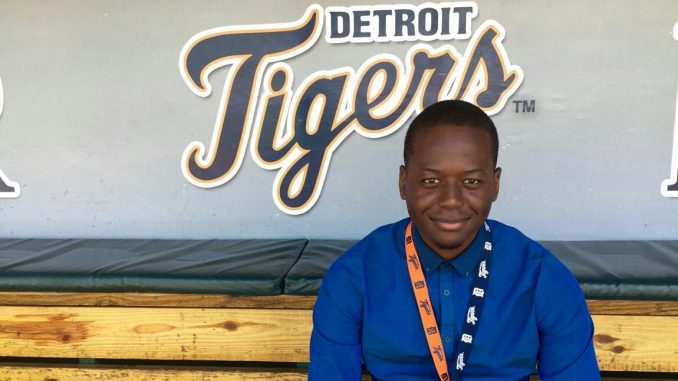 Senior Kenny Yansen sits in the dugout of the Detriot Flying Tigers. | Courtesy Kenny Yansen