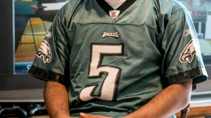 Pratik Patel, a senior business major is a lifelong Eagles fan. | JD Mousley