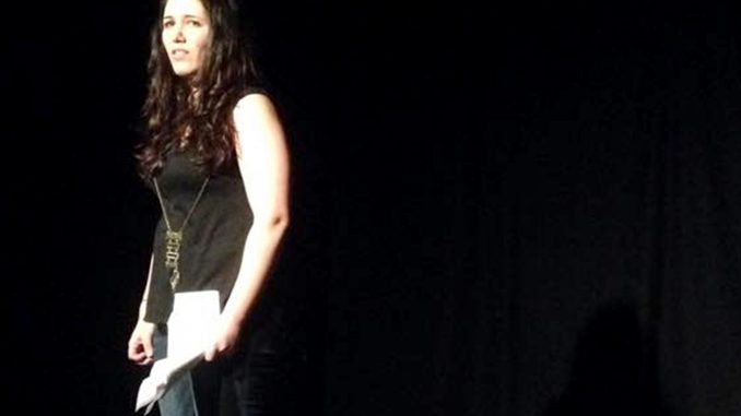 ReVamp member, Lisa Fischel, performs in “Shit Men Have Said to Me” at the 2015 Mz. Fest. | COURTESY Carly Bodnar