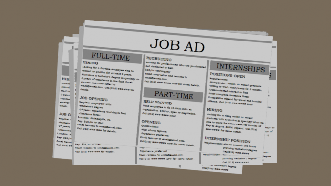 newspaper template for job advertisements